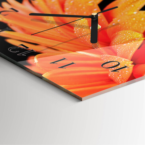 Szögletes üvegóra Gerbera
