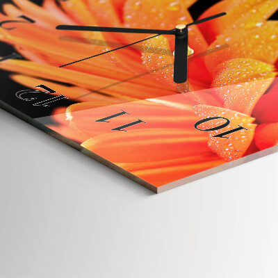 Szögletes üvegóra Gerbera