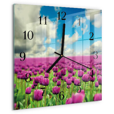 Szögletes üvegóra Tulipánok