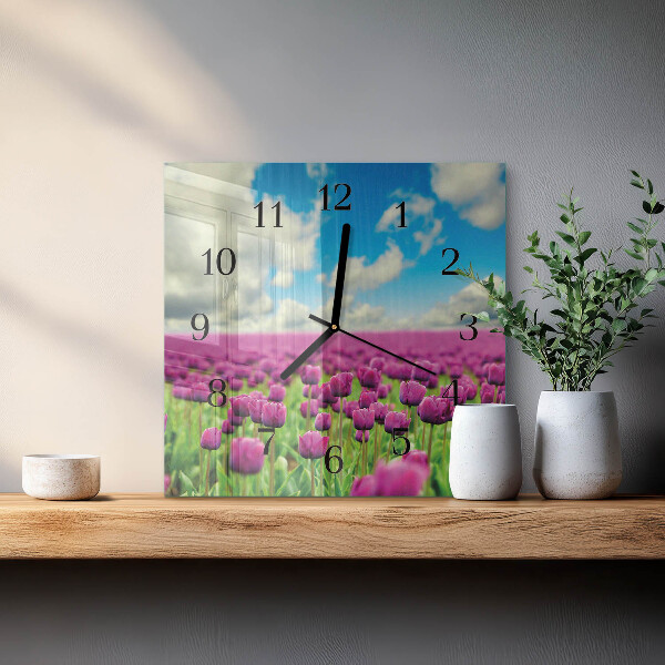 Szögletes üvegóra Tulipánok