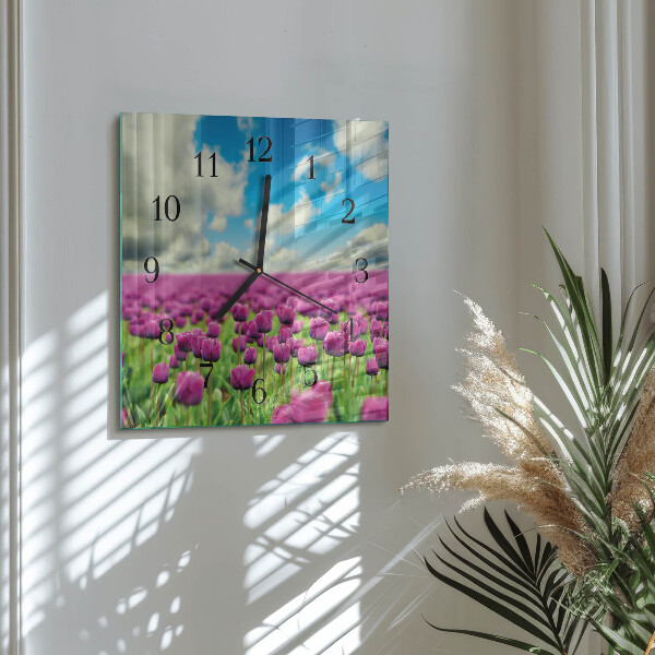 Szögletes üvegóra Tulipánok