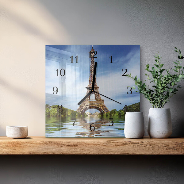Szögletes üvegóra Eiffel-torony