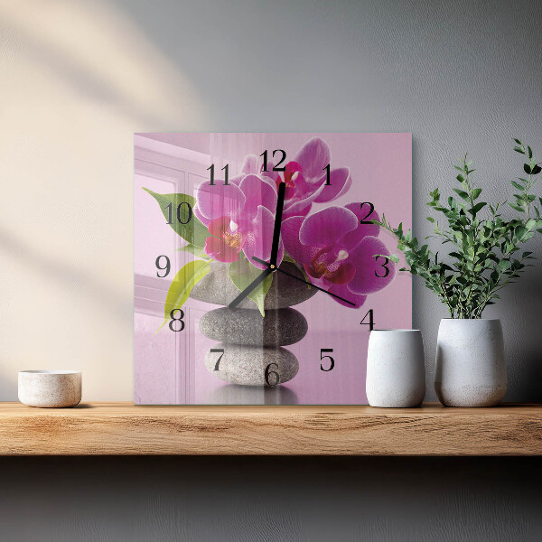 Szögletes üvegóra Orchidea