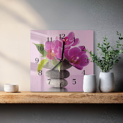Szögletes üvegóra Orchidea