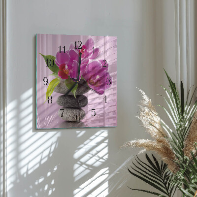 Szögletes üvegóra Orchidea