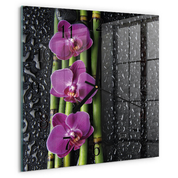 Szögletes üvegóra Orchidea