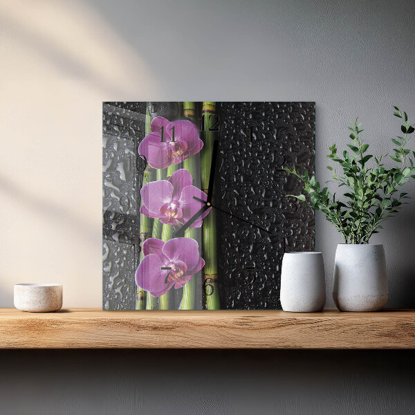 Szögletes üvegóra Orchidea