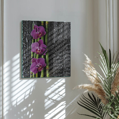 Szögletes üvegóra Orchidea