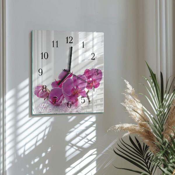 Szögletes üvegóra Orchidea