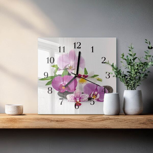 Szögletes üvegóra Orchidea