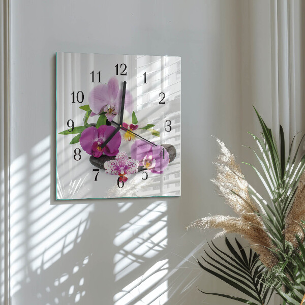Szögletes üvegóra Orchidea