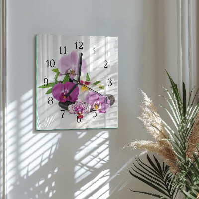 Szögletes üvegóra Orchidea