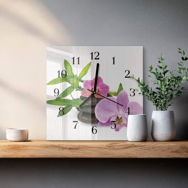 Szögletes üvegóra Orchidea
