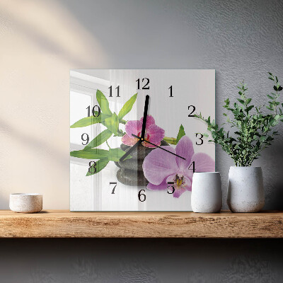 Szögletes üvegóra Orchidea