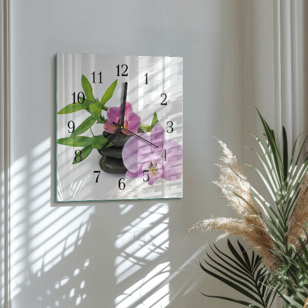 Szögletes üvegóra Orchidea