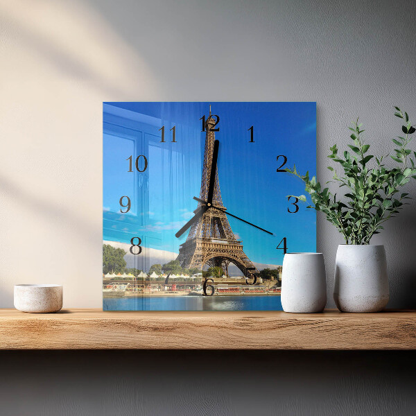 Szögletes üvegóra Eiffel-torony Párizs