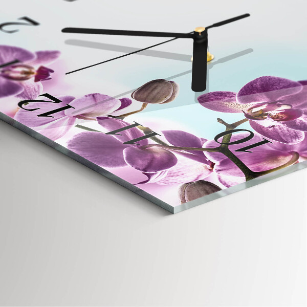 Szögletes üvegóra Orchidea