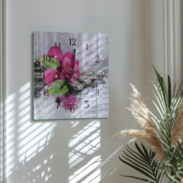 Szögletes üvegóra Orchidea