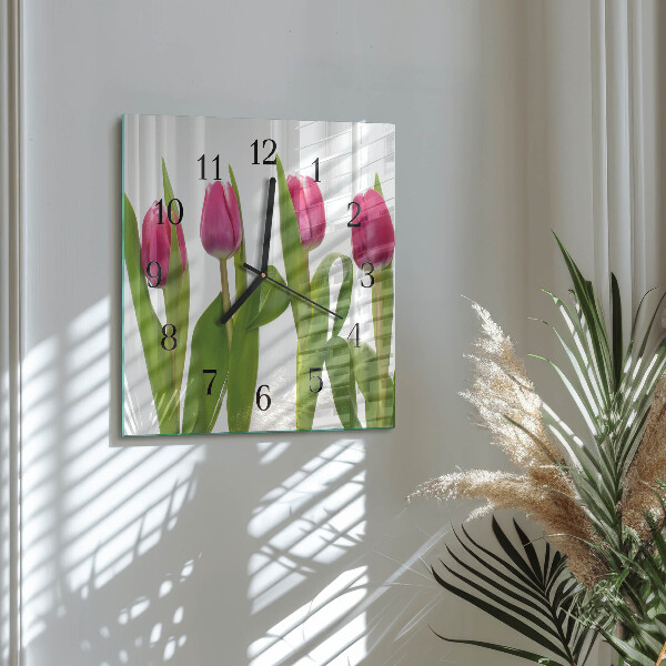 Szögletes üvegóra Tulipánok