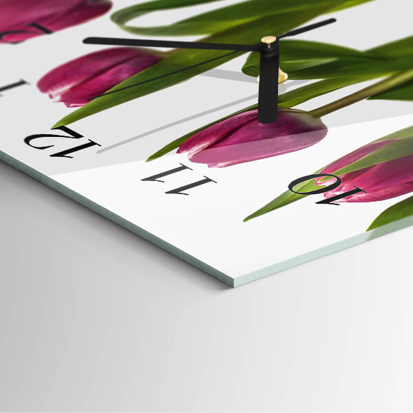 Szögletes üvegóra Tulipánok