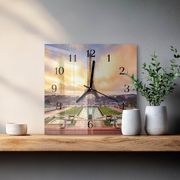 Szögletes üvegóra Eiffel-torony