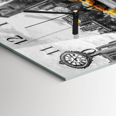 Szögletes üvegóra Taxi
