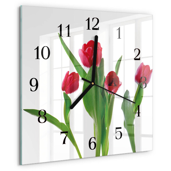 Szögletes üvegóra Tulipánok