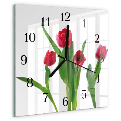 Szögletes üvegóra Tulipánok