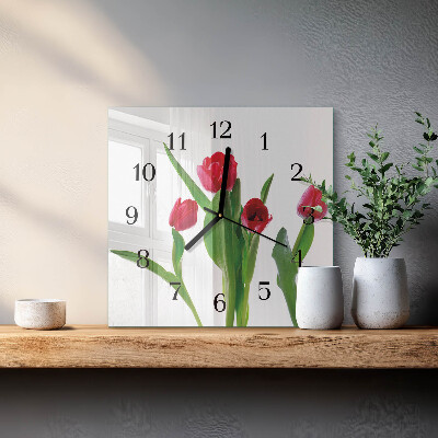 Szögletes üvegóra Tulipánok