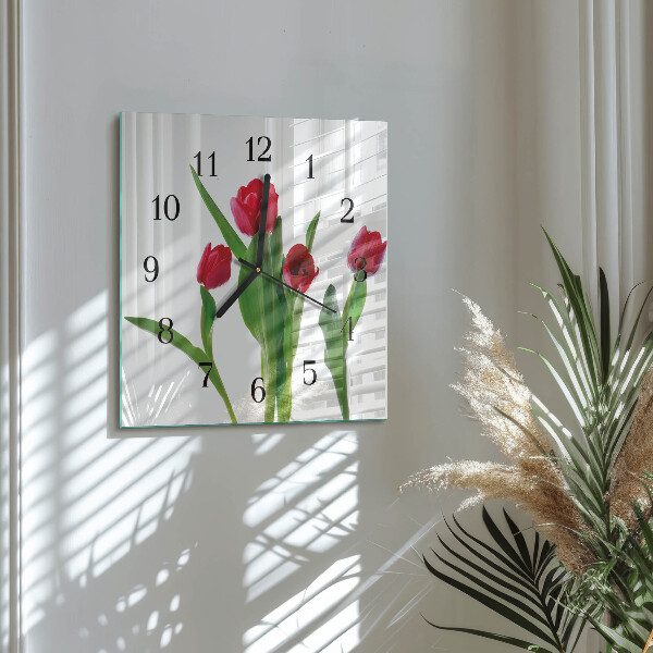 Szögletes üvegóra Tulipánok
