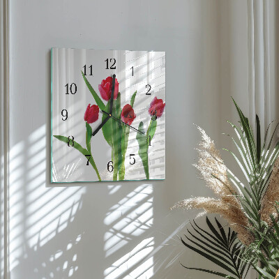 Szögletes üvegóra Tulipánok