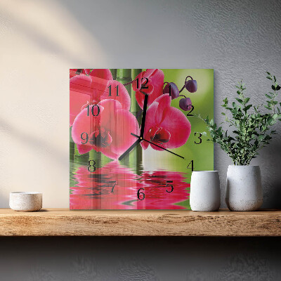 Szögletes üvegóra Orchidea