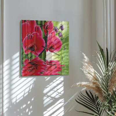 Szögletes üvegóra Orchidea