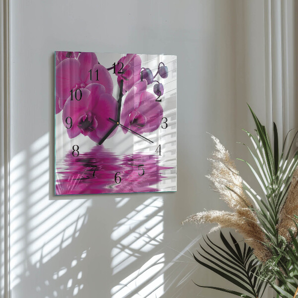 Szögletes üvegóra Orchidea