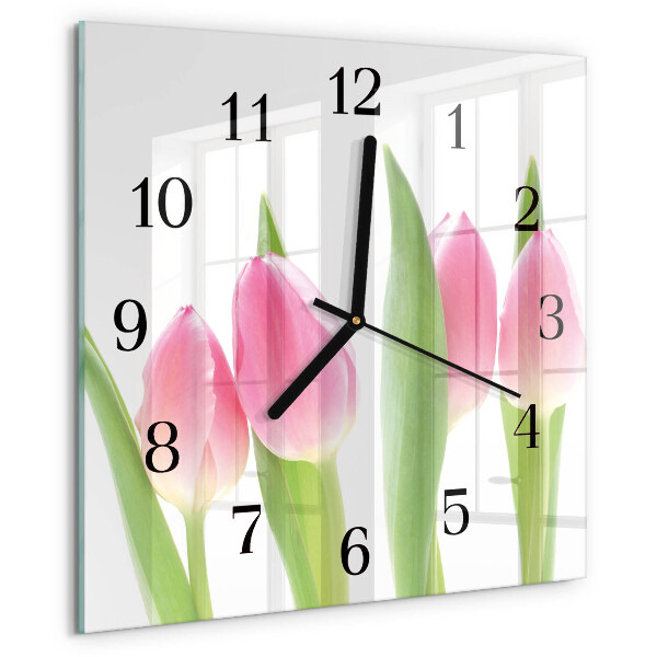 Szögletes üvegóra Tulipánok
