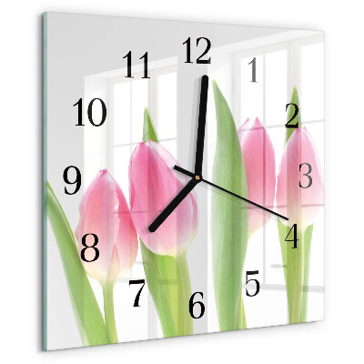 Szögletes üvegóra Tulipánok