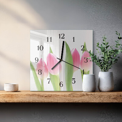 Szögletes üvegóra Tulipánok