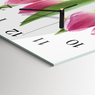 Szögletes üvegóra Tulipánok