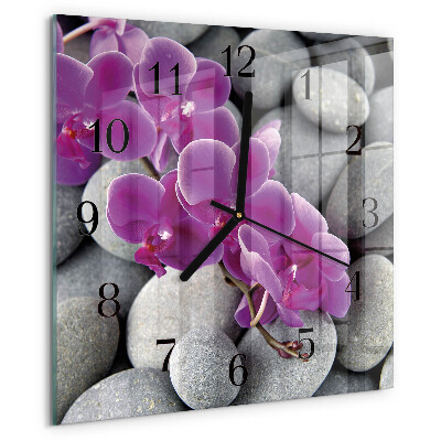 Szögletes üvegóra Orchidea kövek