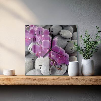 Szögletes üvegóra Orchidea kövek