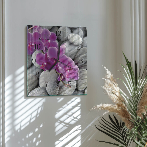 Szögletes üvegóra Orchidea kövek