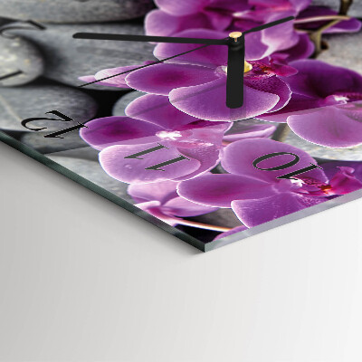 Szögletes üvegóra Orchidea kövek