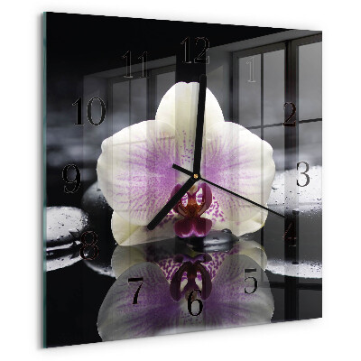 Szögletes üvegóra Orchidea