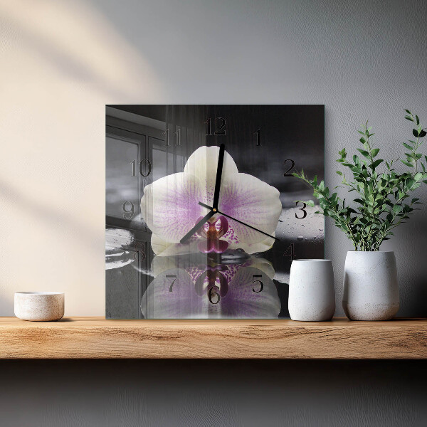 Szögletes üvegóra Orchidea