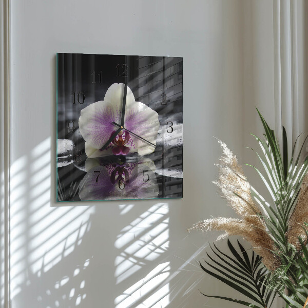 Szögletes üvegóra Orchidea