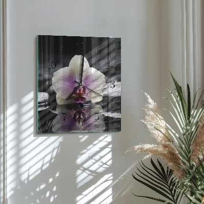 Szögletes üvegóra Orchidea