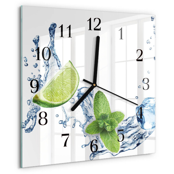 Szögletes üvegóra Menta lime-mal