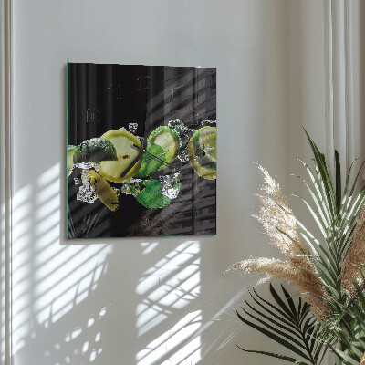 Szögletes üvegóra Citrom és lime
