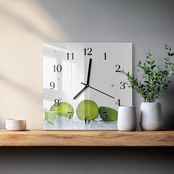Szögletes üvegóra Lime