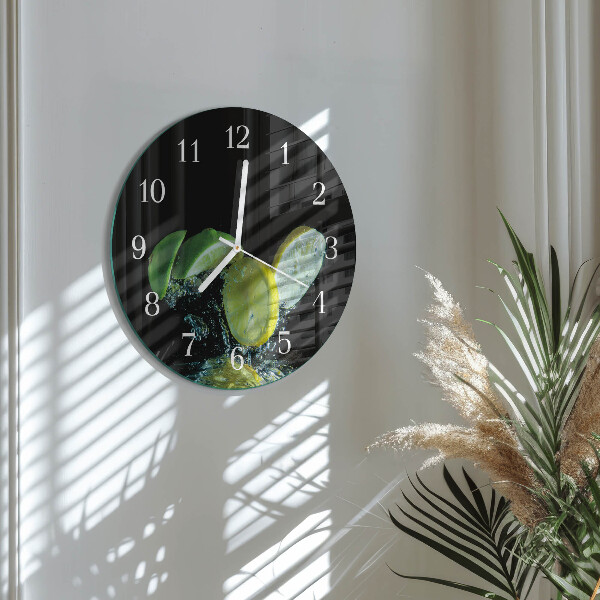 Kerek fali üvegóra Citrom és lime